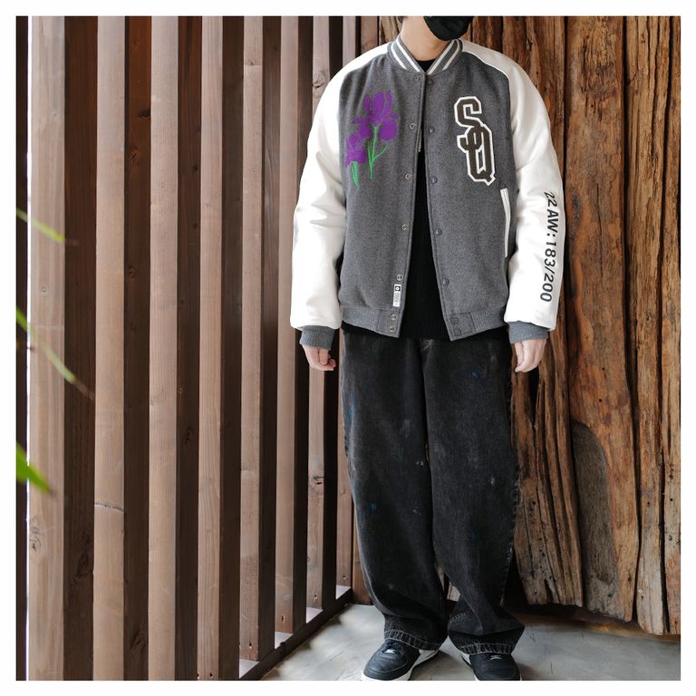 SEQUEL - 【LAST1 XL】SQ-22AW-JK-06 VARSITY JACKET GRAY | River