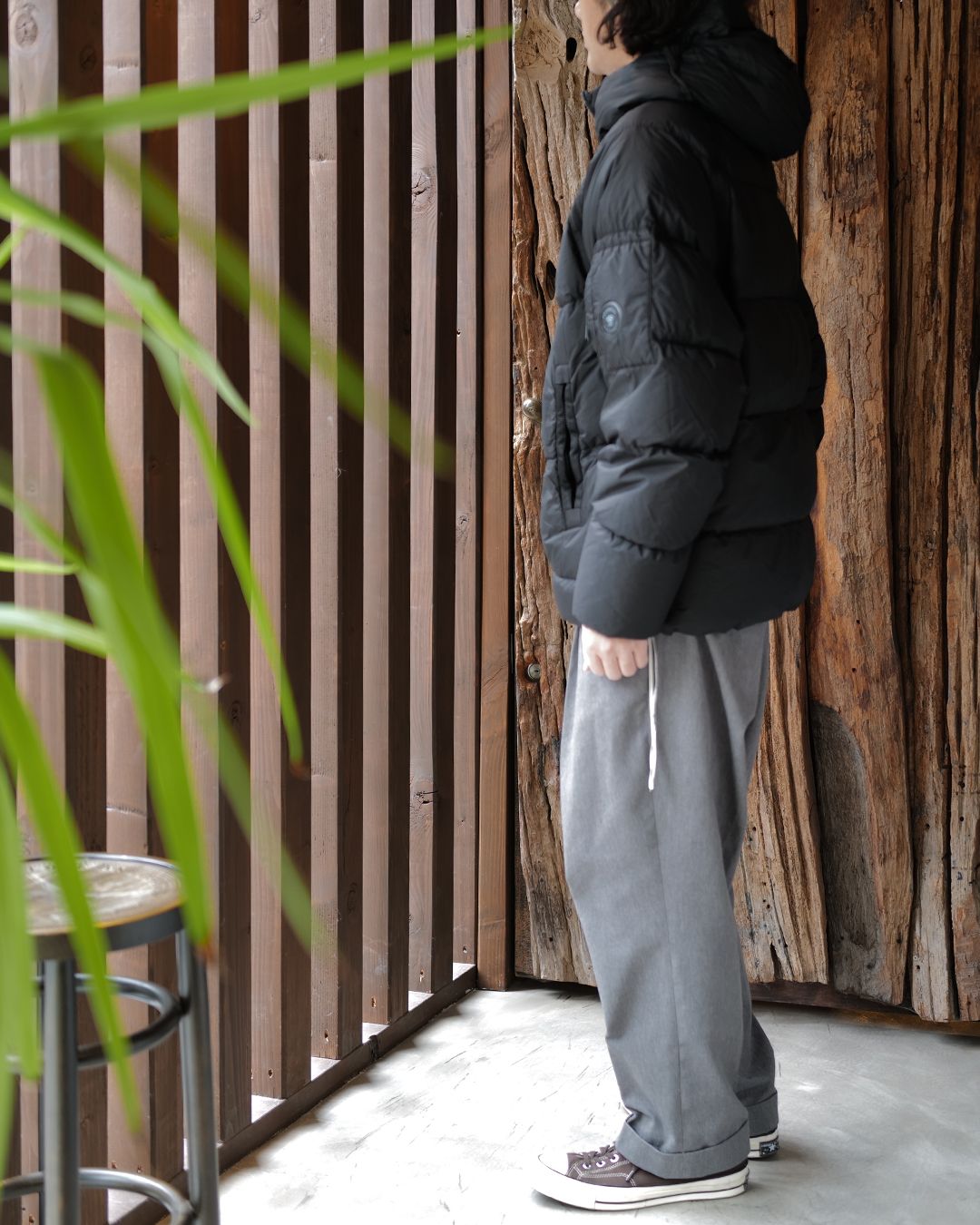 Down Shield Lens Hooded Puffer [BLACK]