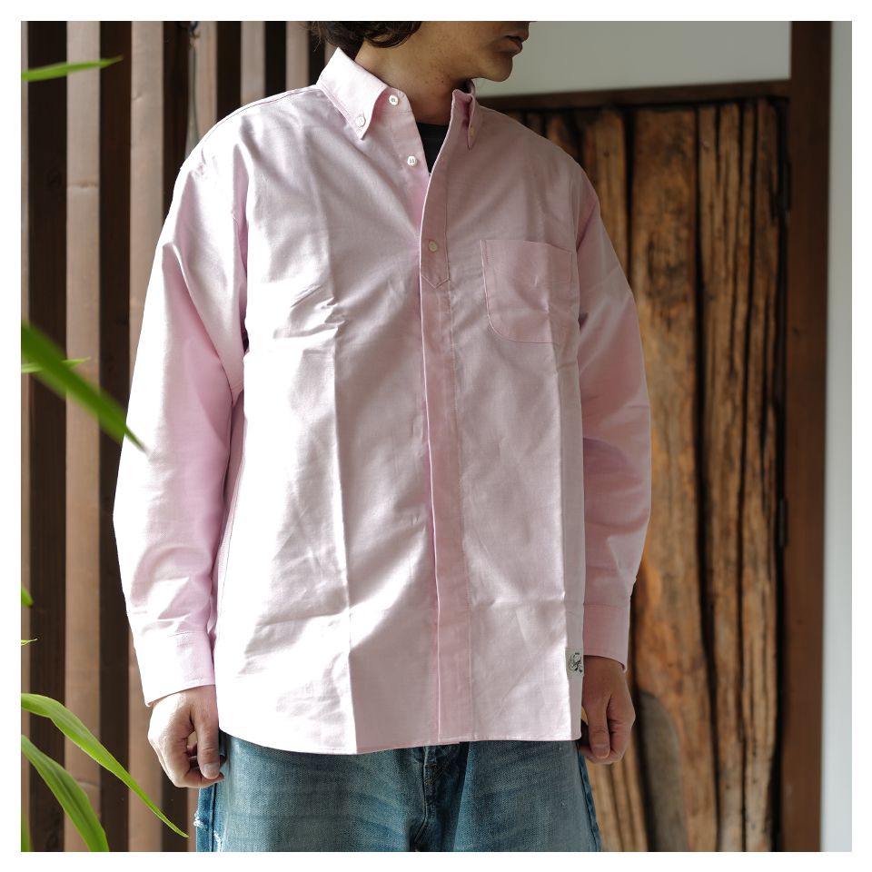 SQ-25SS-SH-02 OXFORD FLYFRONT SHIRT  PINK