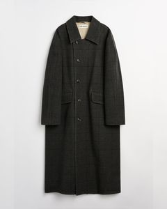 COLLAPSE CARCOAT   Bishop Check Tempered Wool