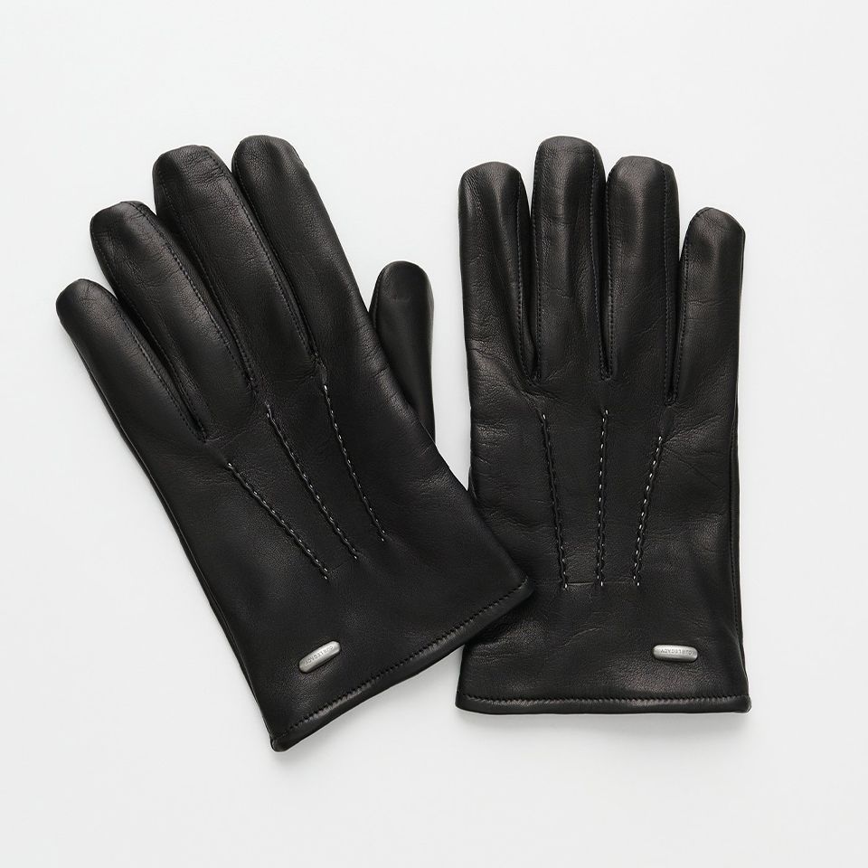 HIS GLOVES   Black Leather