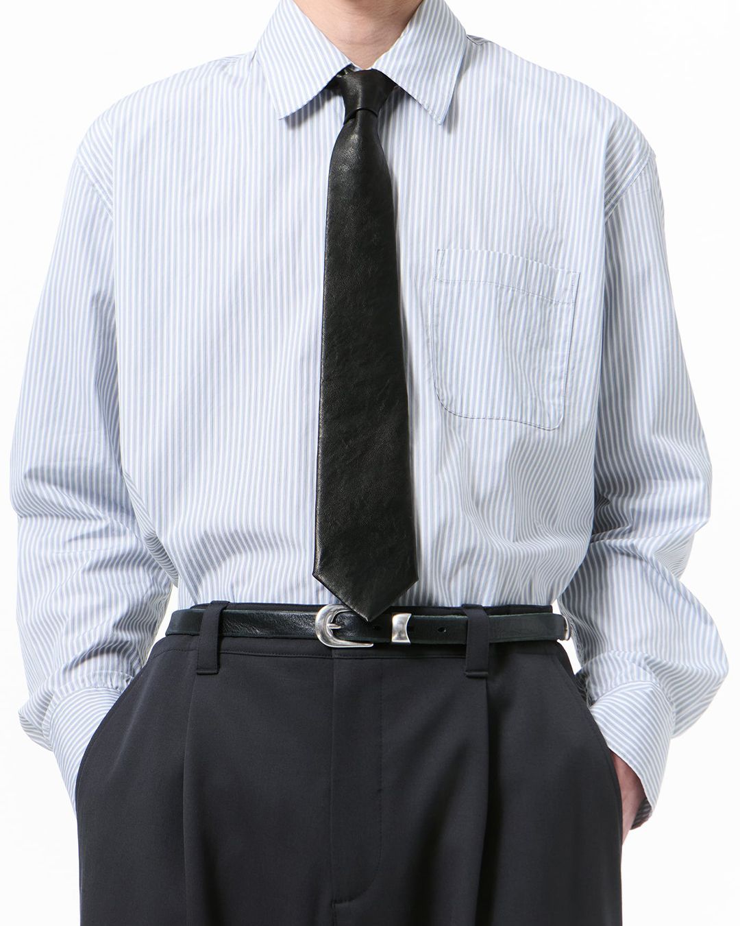 TIE   Black Real Fake Leather