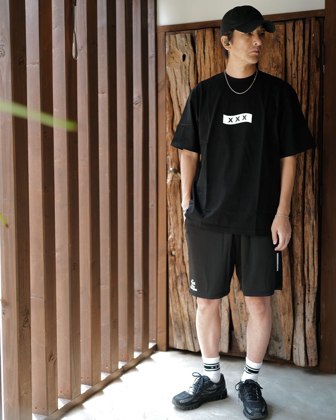 GX-S26-SP-04 MESH BOARD SHORTS  [BLACK]