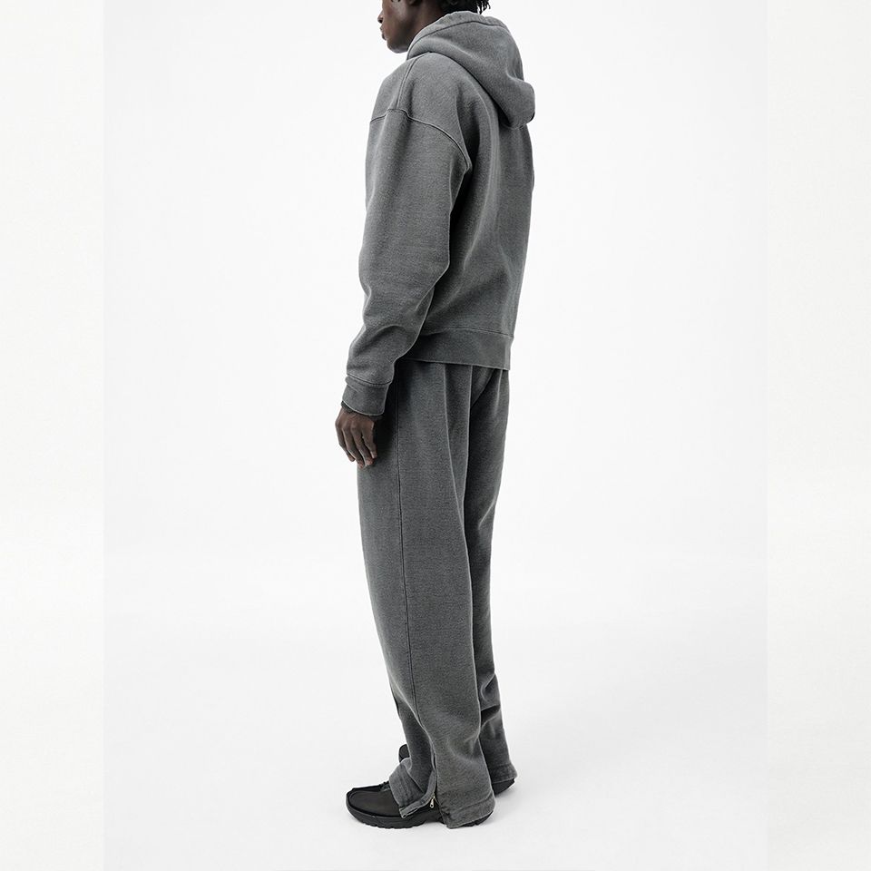 TRACK PANTS   Worn Black Hefty Fleece