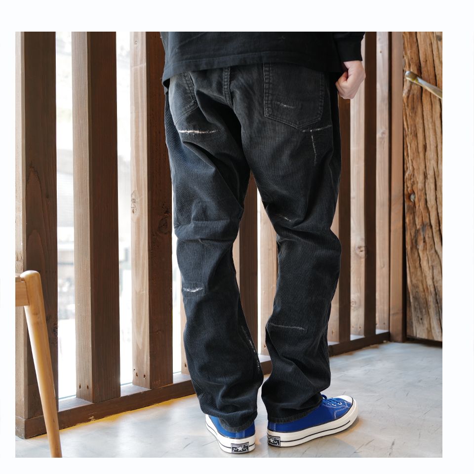 FRAGMENT x SEQUEL DAMAGE CORDUROY PANTS BLACK | River