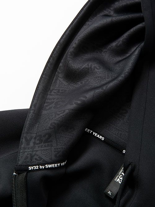 《セットアップ》 ダブルニット エンボスロゴ ジップ フーディー&ロングパンツ (BLACK) 「13070」 「13072」 - S