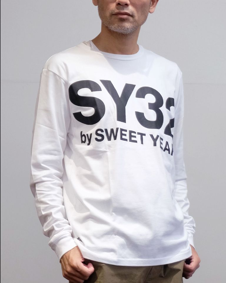 SY32 by SWEET YEARS - 【M 残り1】ビッグロゴ 長袖TEE (WHTxBLK) TNS1784 | ROSSO
