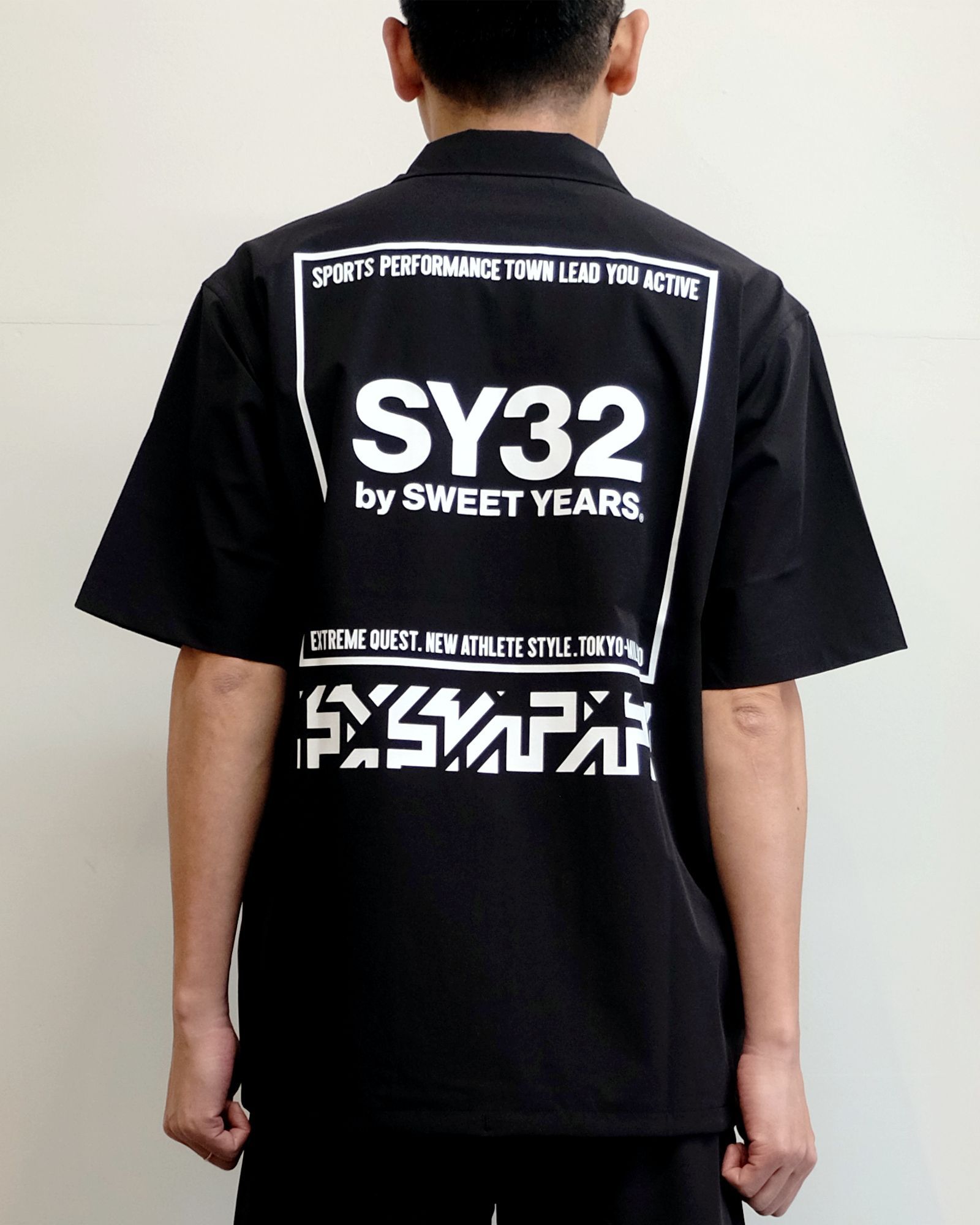 【S 残り1】【即日発送可】 オープンカラーシャツ (BLACK) 11450 - S