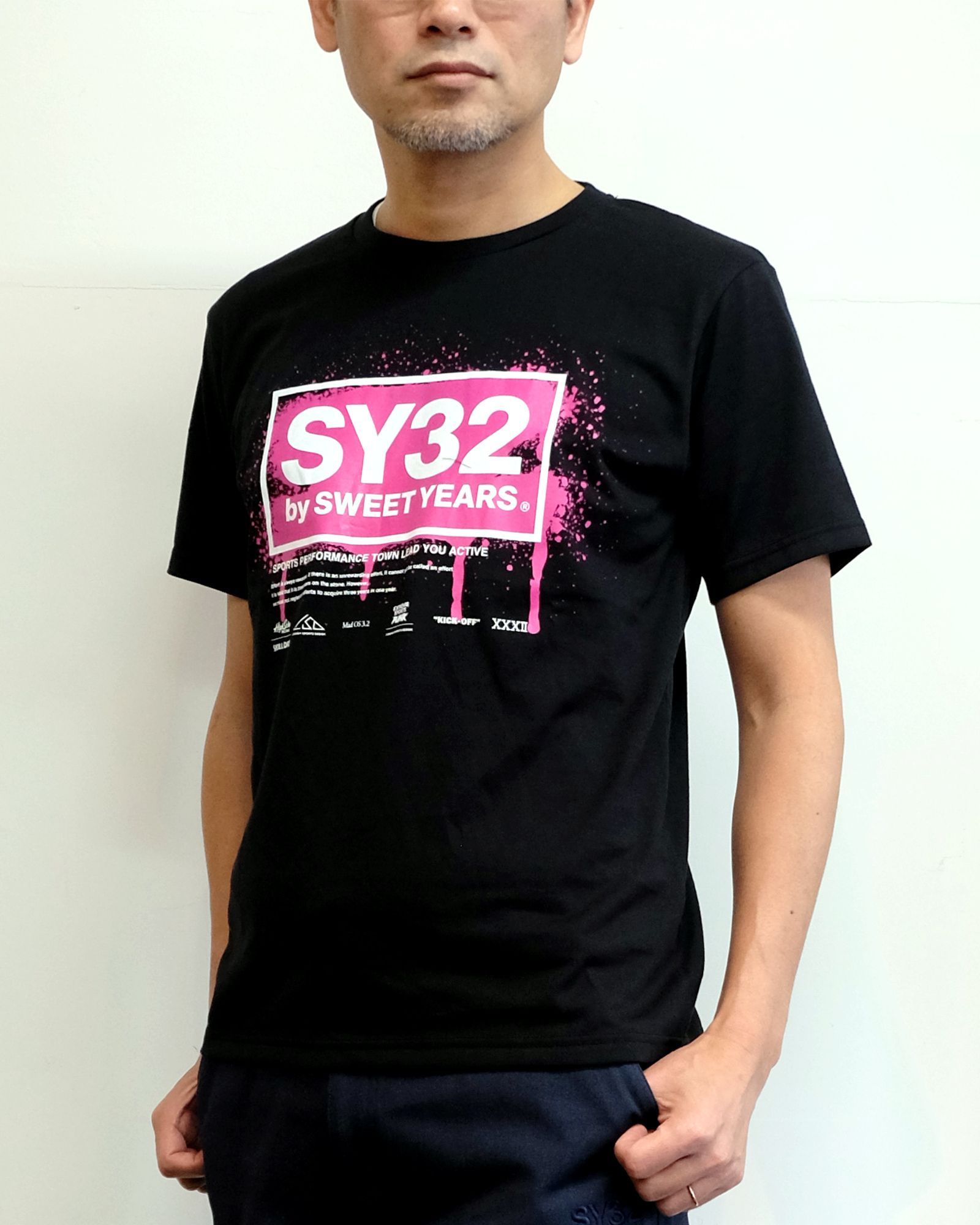 【S 残り1】【即日発送可】 フルレッサントゥロゴ半袖TEE (BLK/F.PINK) 11476J - S