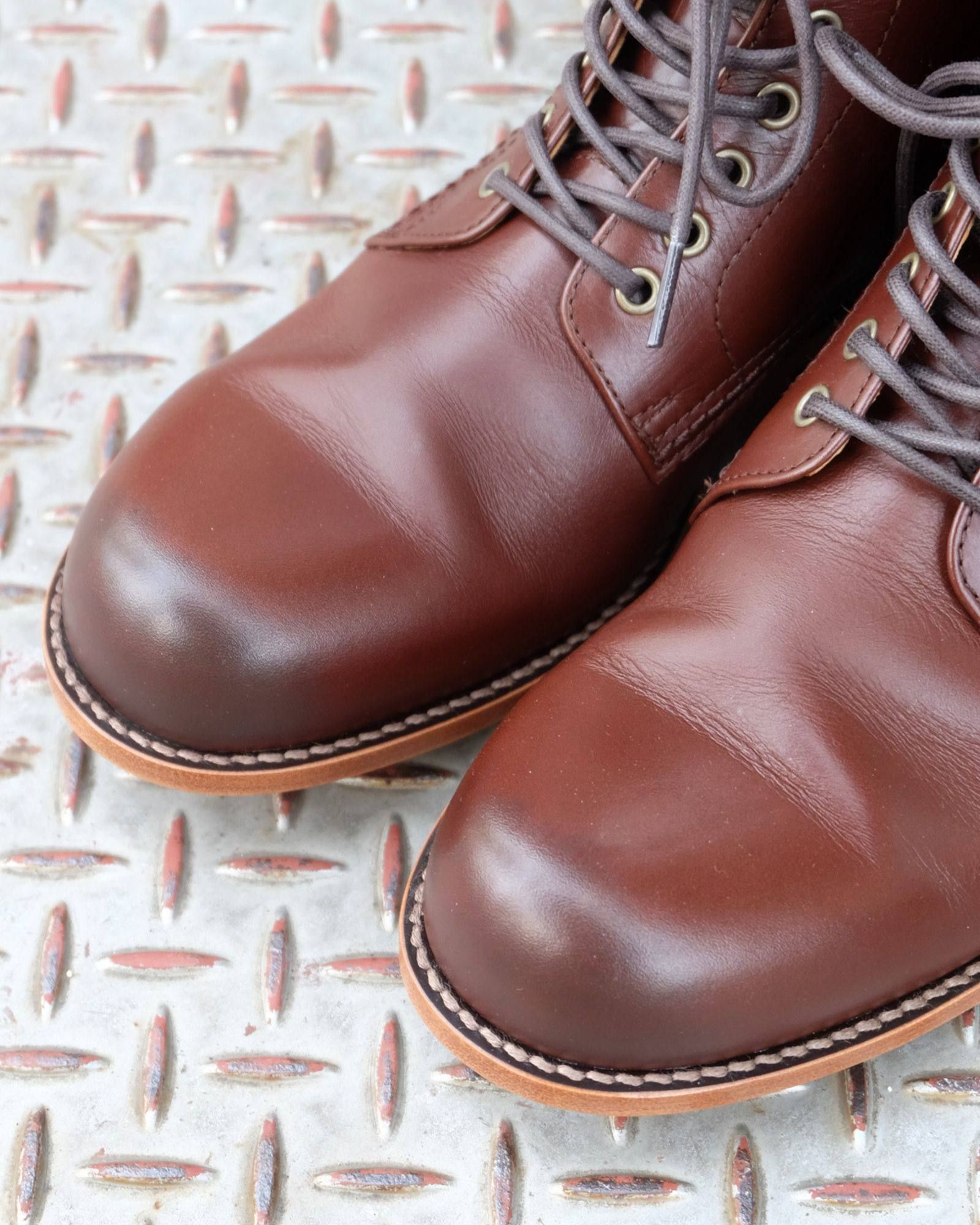 【Size42 残り1】 レースアップバックジップブーツ ANTONIOⅡ (D.BROWN) PU8054-1102-12A - 40  (25cm-25.5cm)