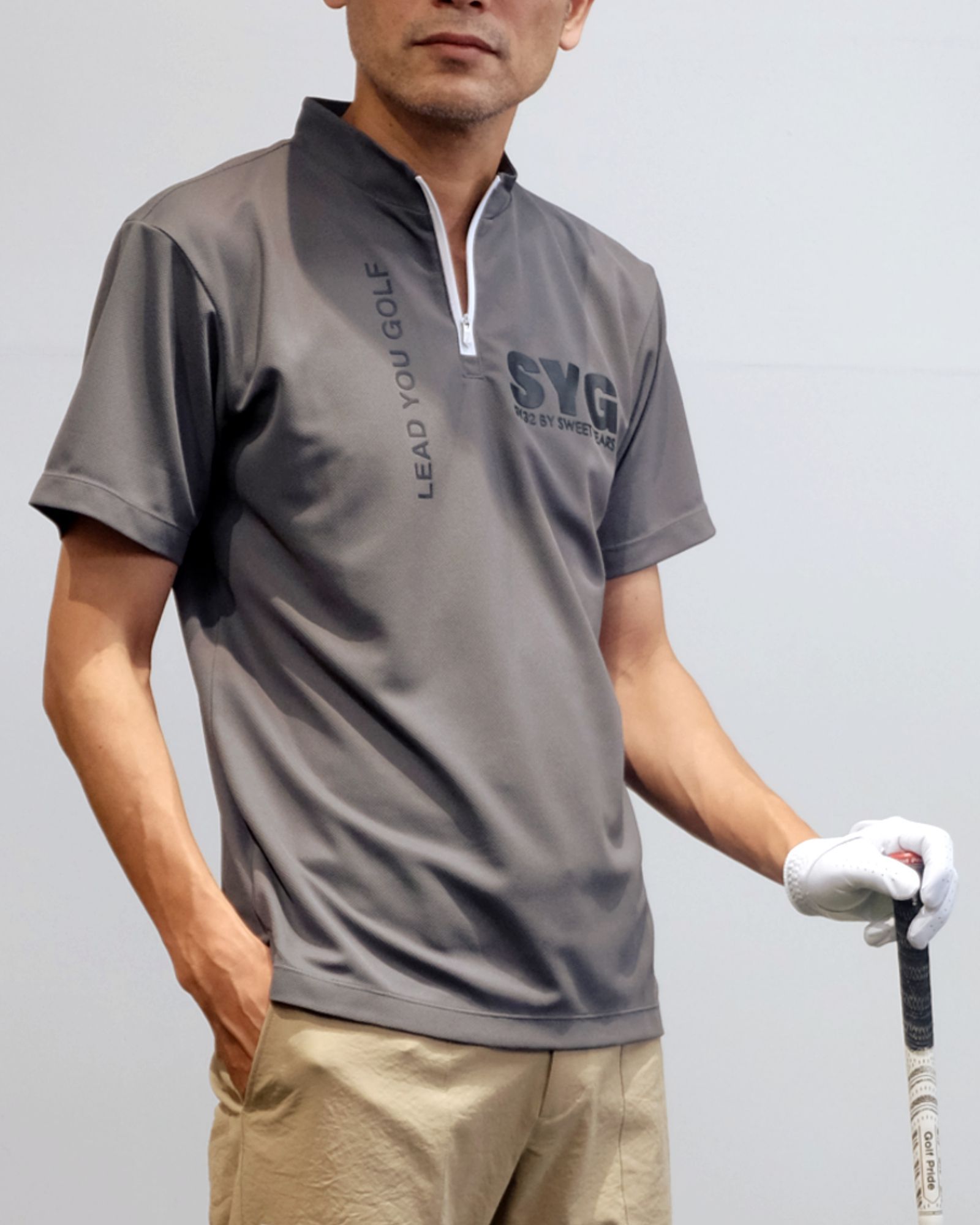 GOLF】ハーフジップポロシャツ & ロゴショートパンツ(SY32) スタイル 
