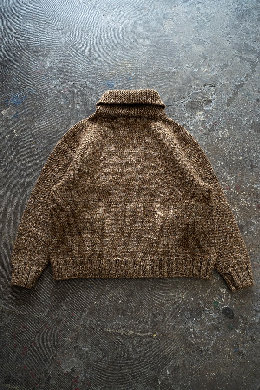 【ラスト1点】yak/lambs multi ply HAND KNITTING cowichan sweater(MARRON)