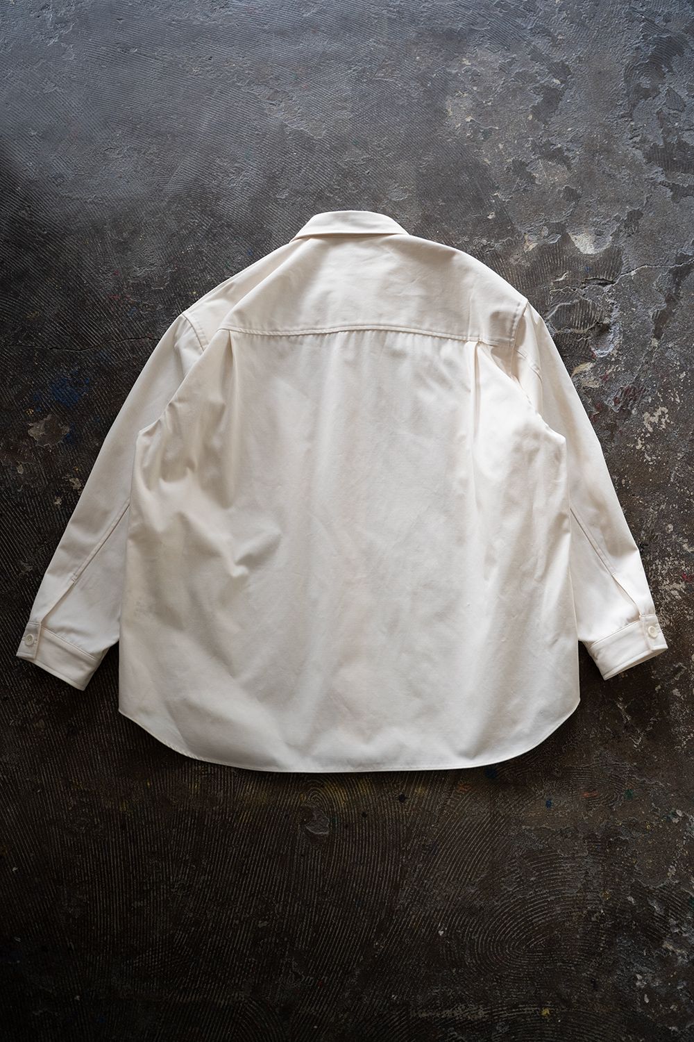 【ラスト1点】【25SS】強撚コットン×ポリエステルシャツブルゾン(OFF WHITE)