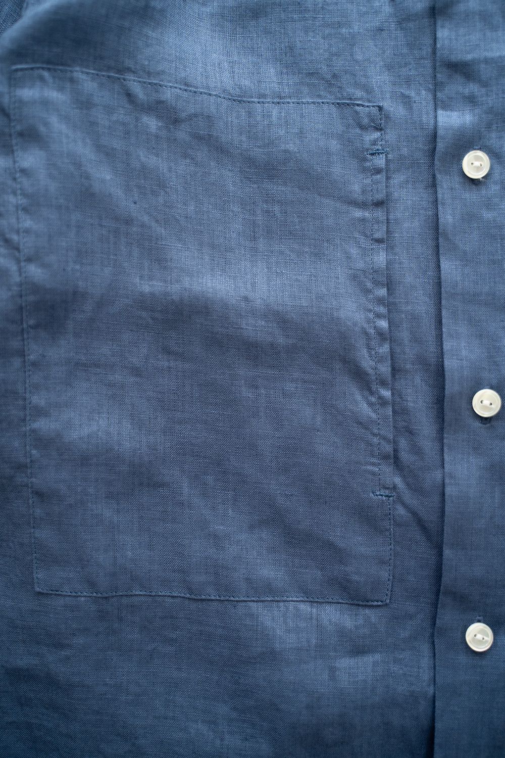 【ラスト1点】【24SS】リネンバンドカラーシャツ(BLUE)