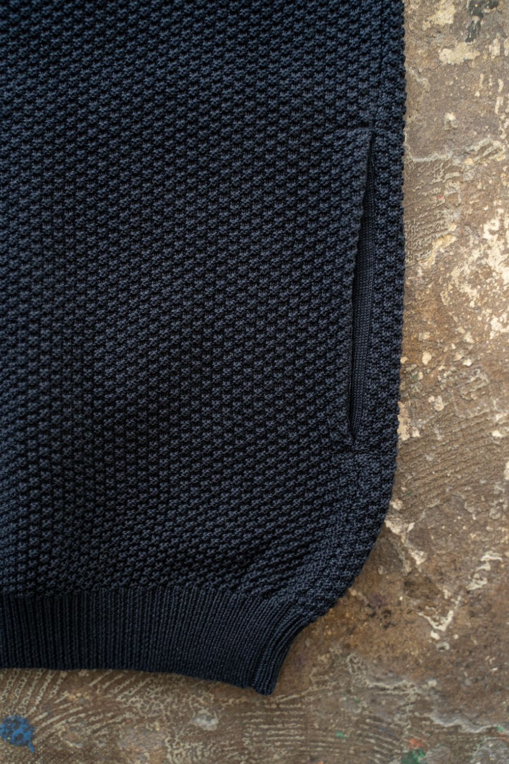 【ラスト1点】【24SS】擬麻コットン10Gカーディガン(BLACK NAVY)