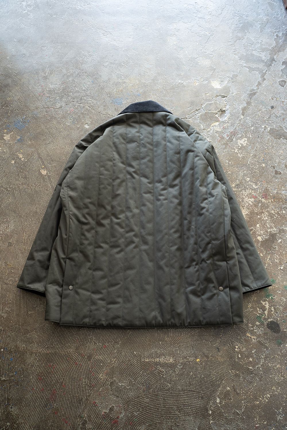 【25AW】コーデュロイ切り替えシンサレートキルティングブルゾン(GREEN CHARCOAL)