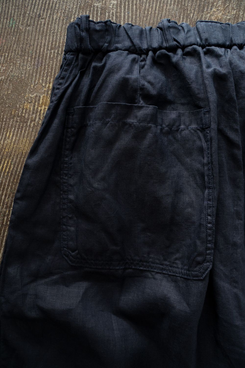 大麻ワイドパンツ(濃紺)