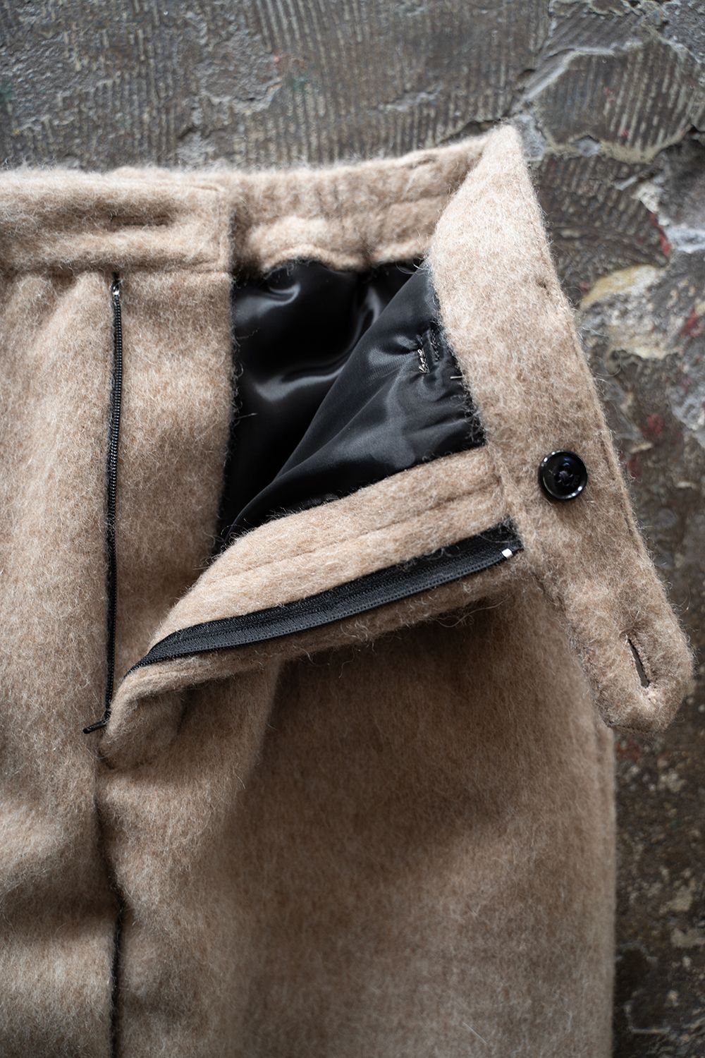 【ラスト1点】【25AW】Mohair Shaggy Tapered Pants/モヘアシャギーテーパードパンツ(BEIGE)