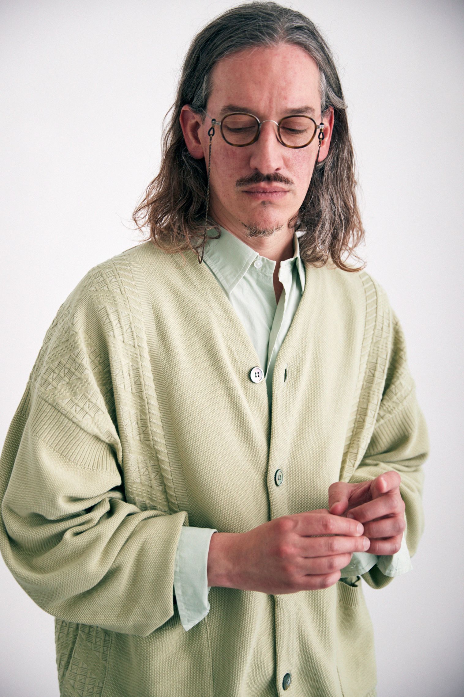 YASHIKI - 【24SS】Kusaho Cardigan(MINT) | Salty