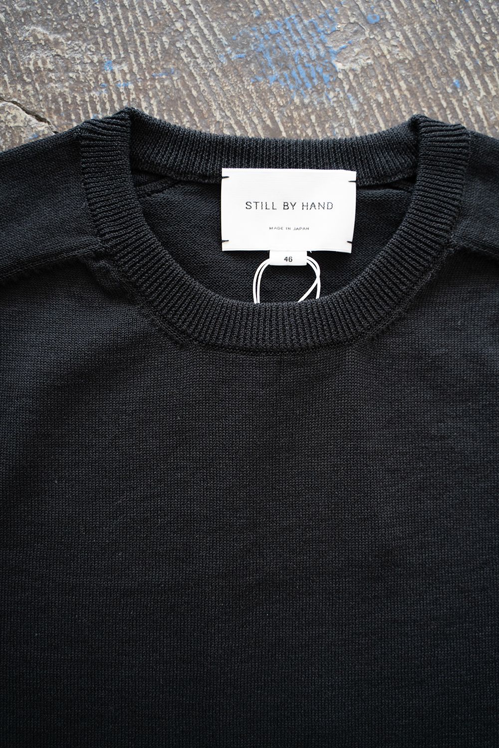 【ラスト1点】【25SS】綿×ポリエステル×リネン12GサドルスリーブニットTee(BLACK)
