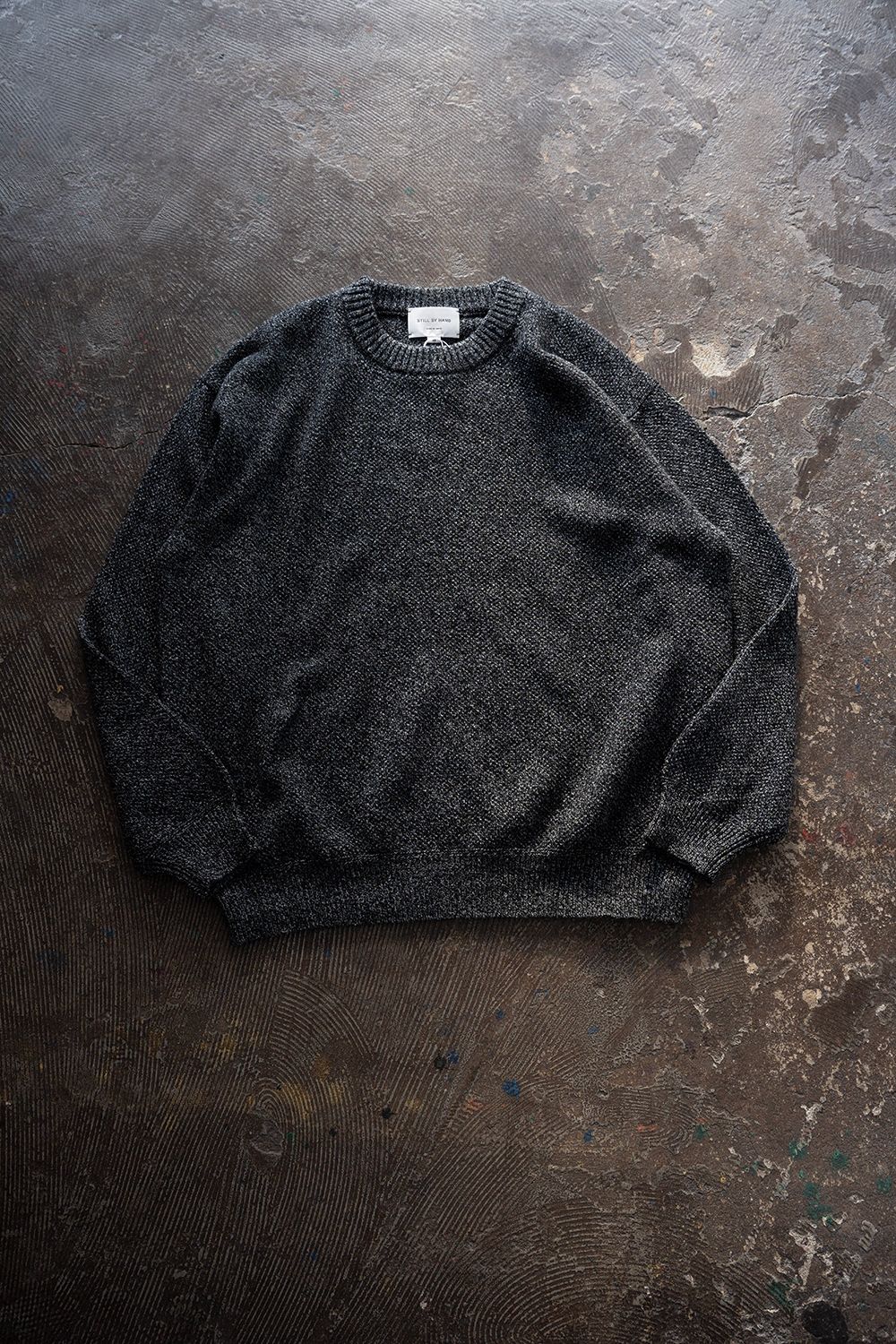 【26AW】ラムウール×ローシルクメランジニット(MELANGE BLACK)