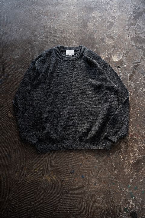 【26AW】ラムウール×ローシルクメランジニット(MELANGE BLACK)