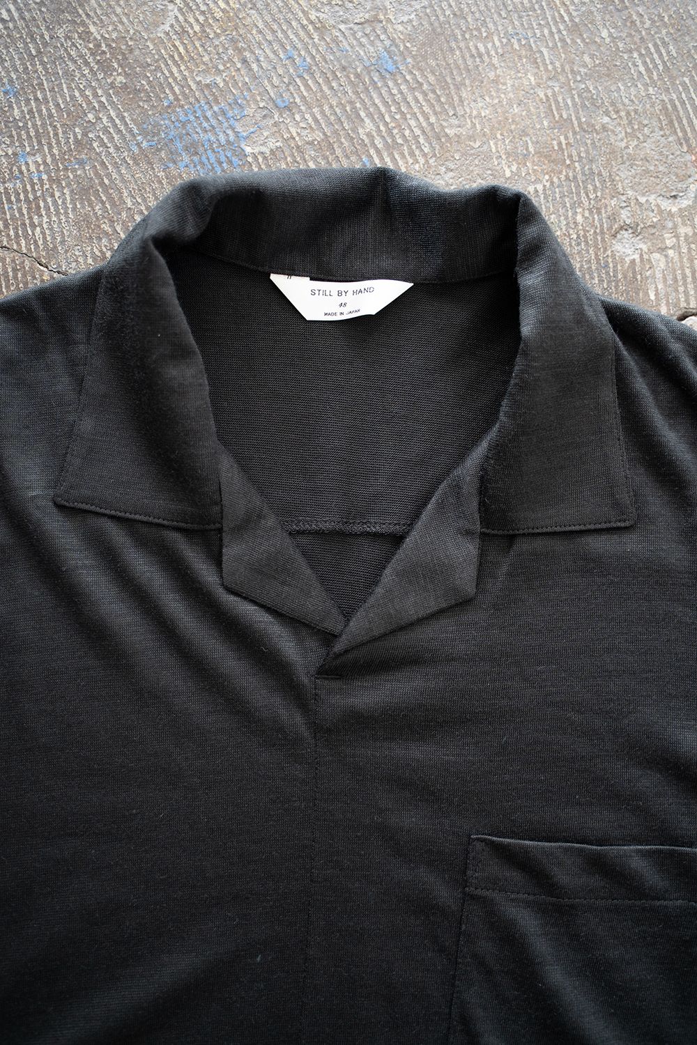 【ラスト1点】【25SS】ラミー半袖プルオーバーシャツ(BLACK)