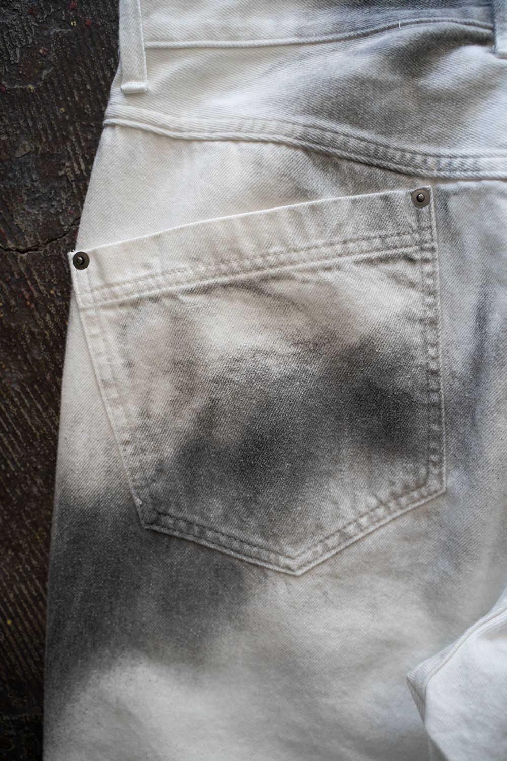 【ラスト1点】【25SS】Spray Work Denim Pants/スプレーワークデニムパンツ(WHITE×BLACK)