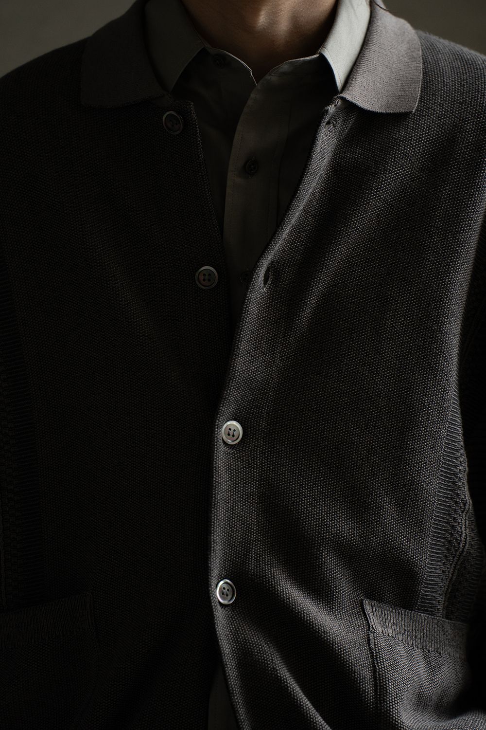 【26SS】Kokuu Collar Cardigan(GREIGE)