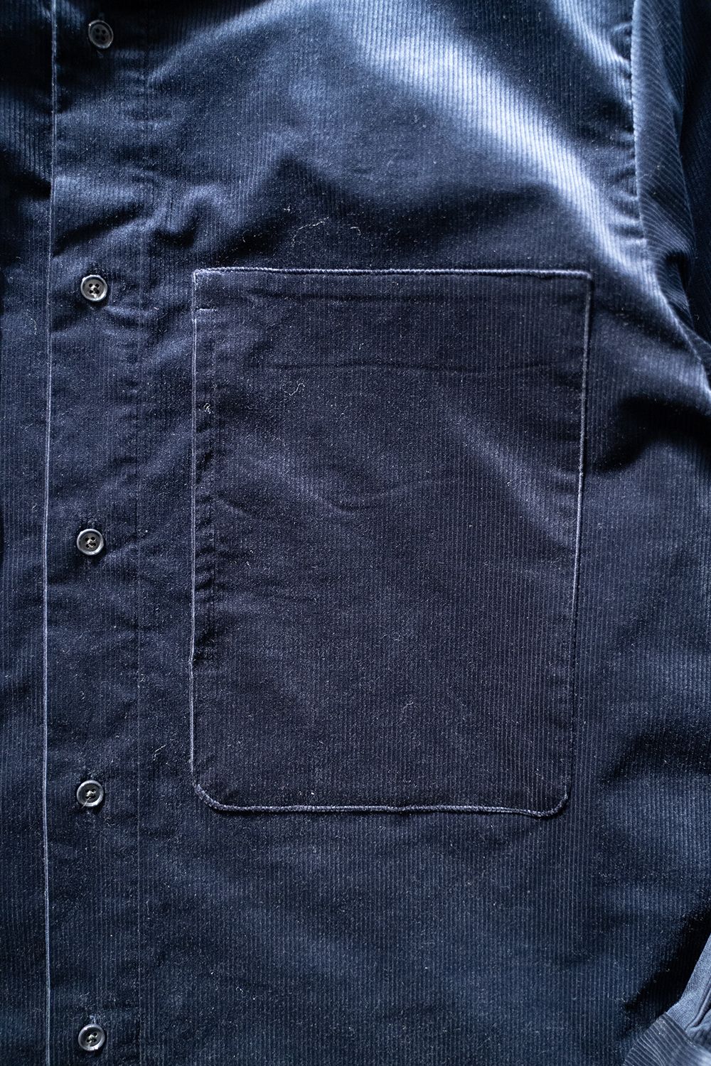 【ラスト1点】【22AW】バンドカラーコーデュロイシャツ(NAVY)