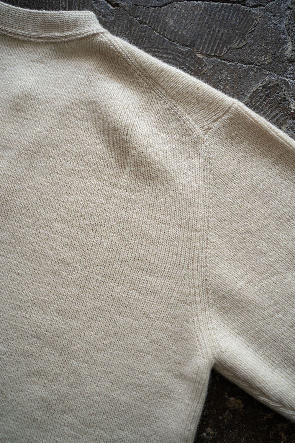 【ラスト1点】【24AW】アルパカ片畦編みカーディガン(IVORY)