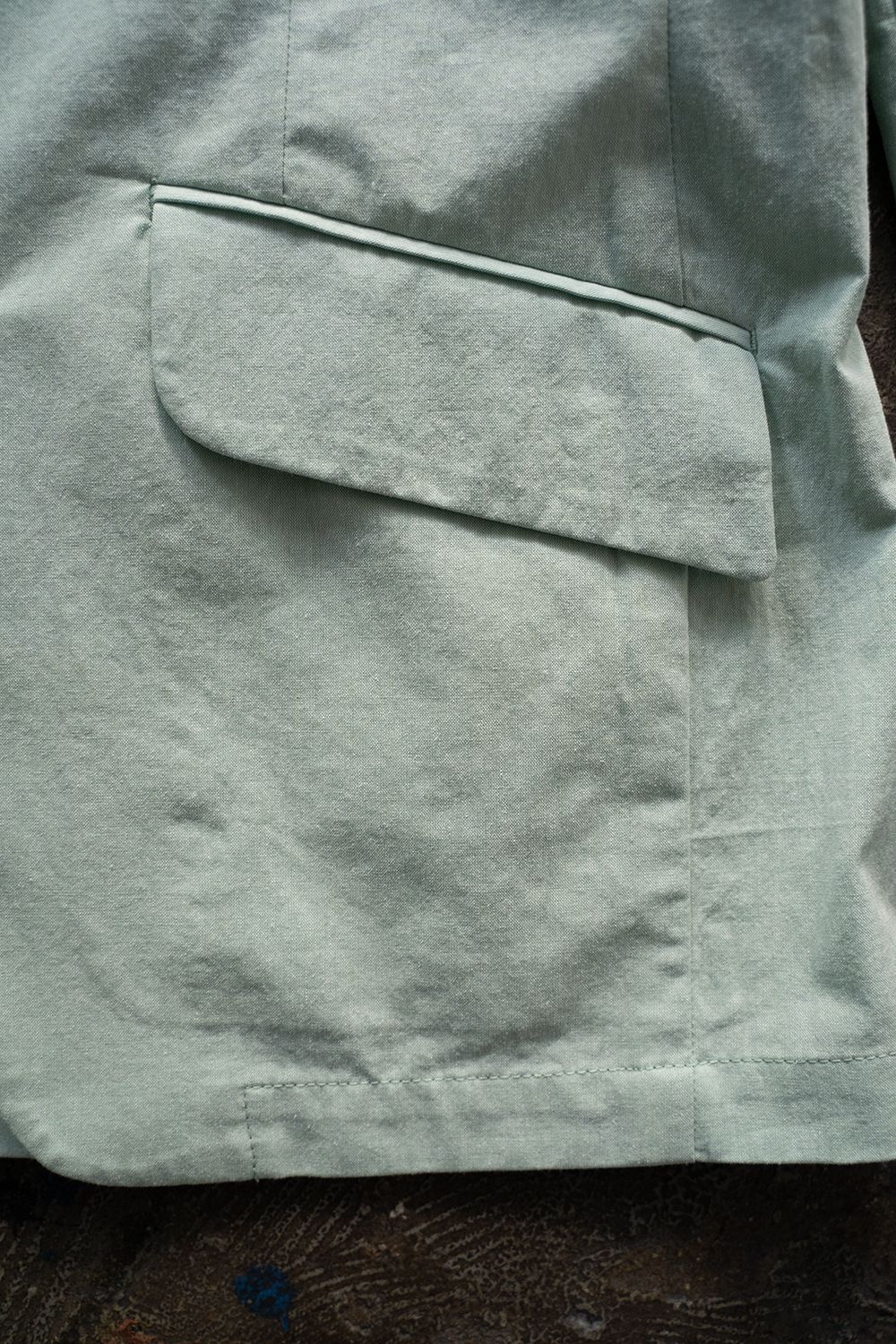 【ラスト1点】【23SS】T/C Chambray 2B Jacket/ポリエステルコットンシャンブレー2Bジャケット(GREEN)