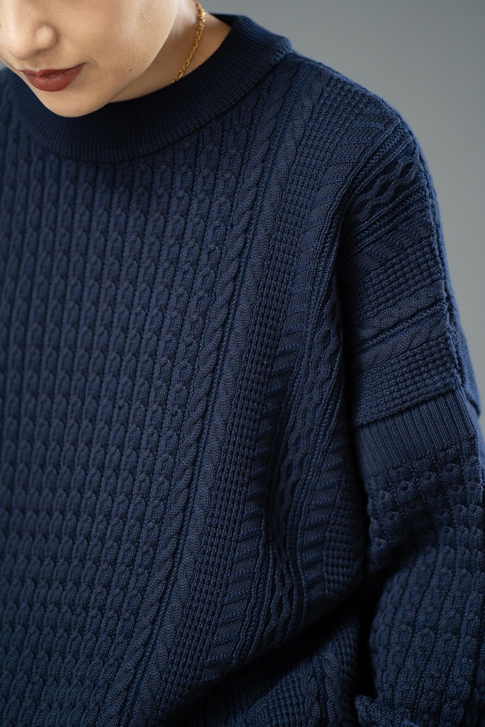 YASHIKI - Honami Knit(NAVY) | Salty