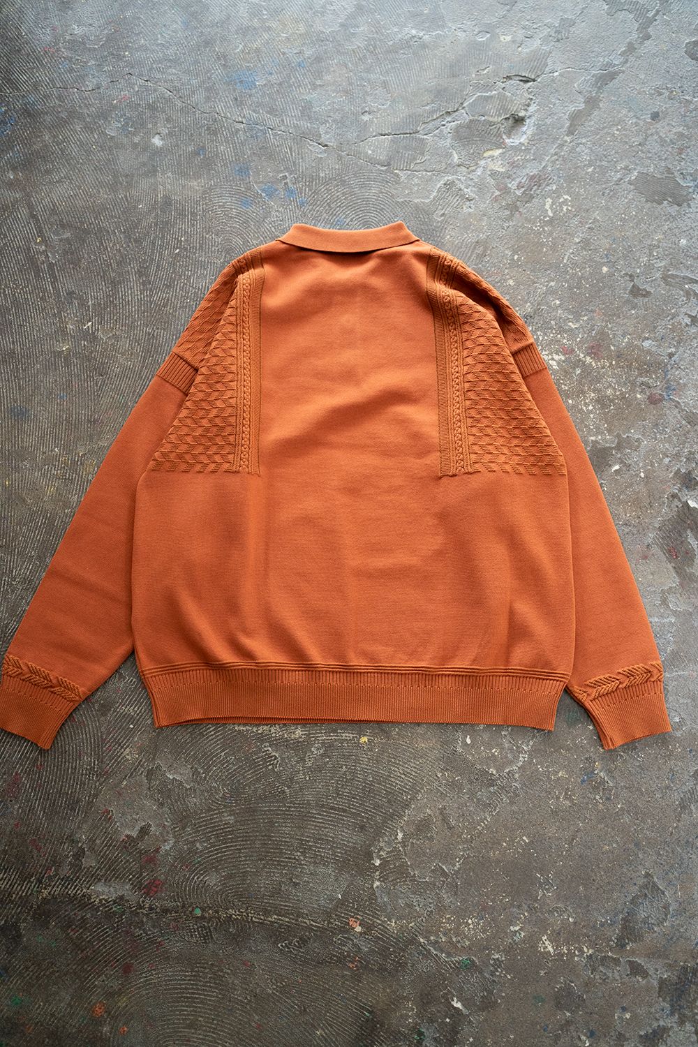 YASHIKI - 【ラスト1点】【22AW】Hatsushimo Knit Polo(ORANGE) | Salty