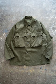 【ラスト1点】【24SS】両胸ポケットシャツジャケット(DARK OLIVE)