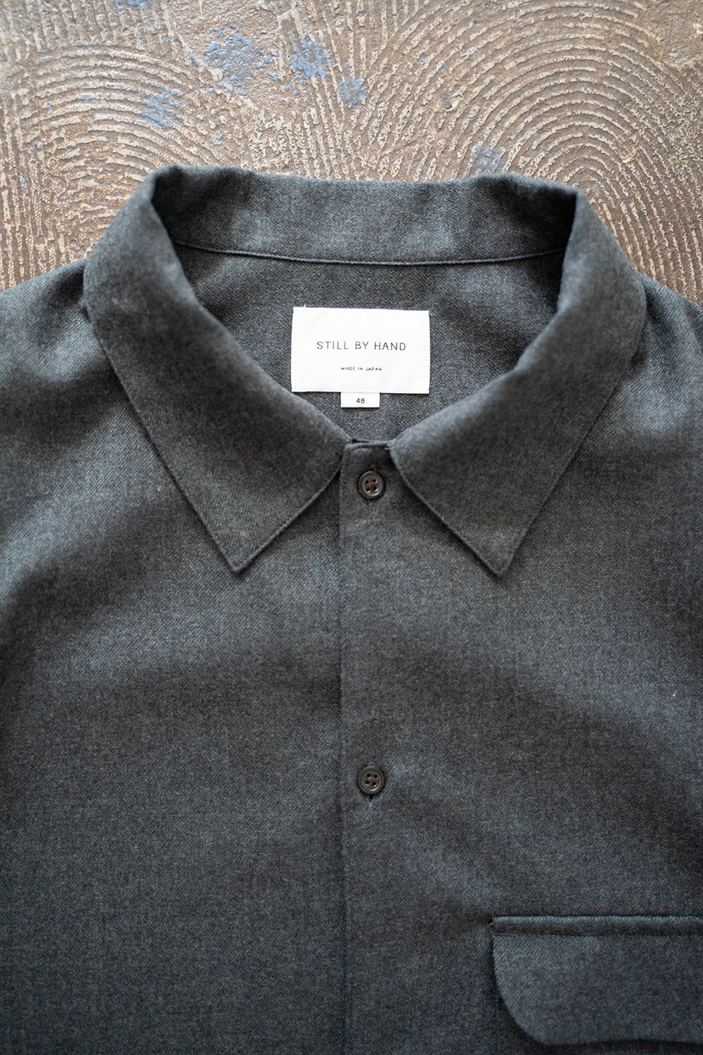 【ラスト1点】【24AW】Super120'sウールシャツ(BLUE CHARCOAL)