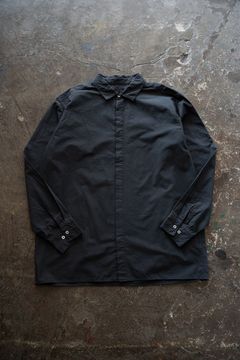 強撚OCブロードシャツ(墨黒)