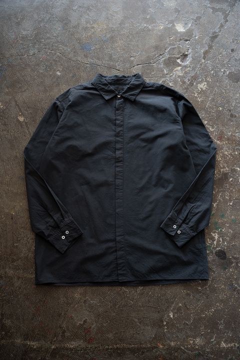 強撚OCブロードシャツ(墨黒)