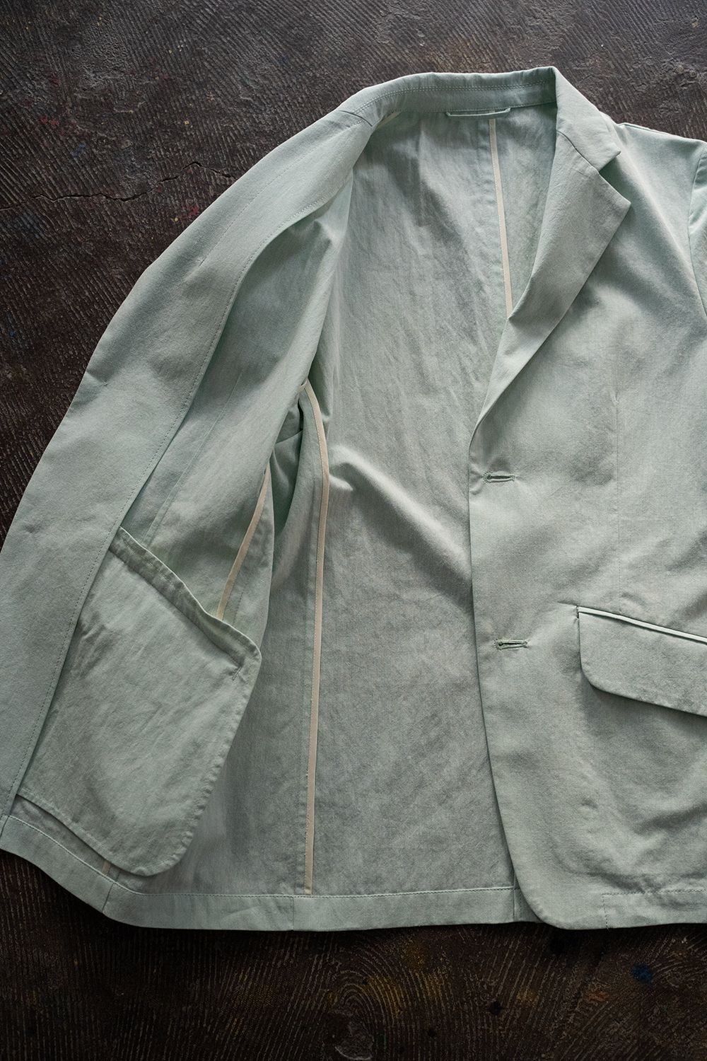 【ラスト1点】【23SS】T/C Chambray 2B Jacket/ポリエステルコットンシャンブレー2Bジャケット(GREEN)
