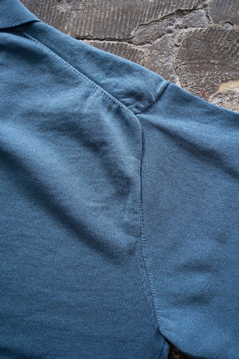 【ラスト1点】【24SS】綿×ポリエステル×リネン12Gニットカーディガン(DUSTY BLUE)