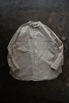 【26AW】ガーメントダイバンドカラーオーバーシャツ(ECRU)