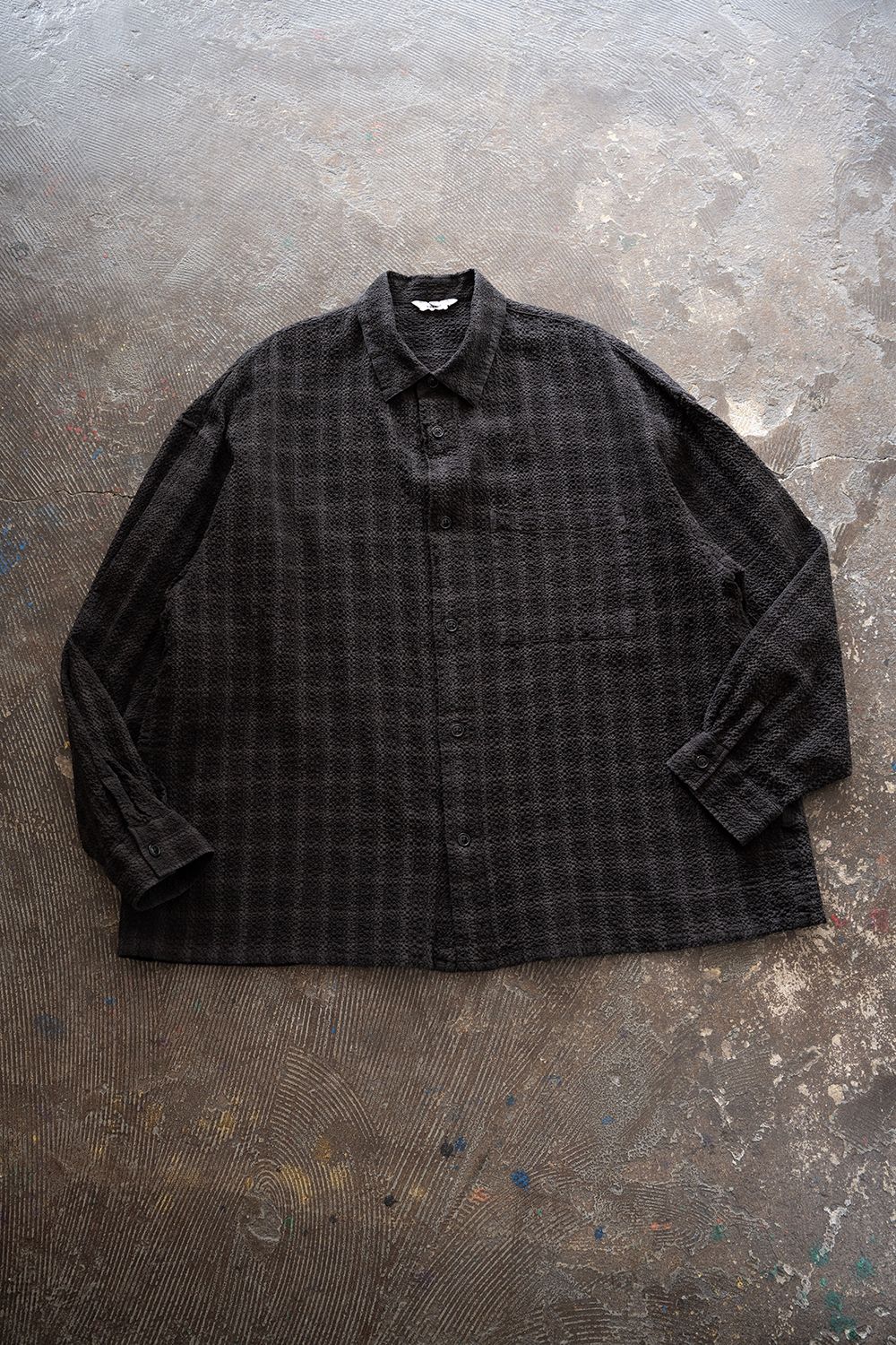 【ラスト1点】【26SS】Overdyed Seersucker Check Shirt(GREY CHECK)