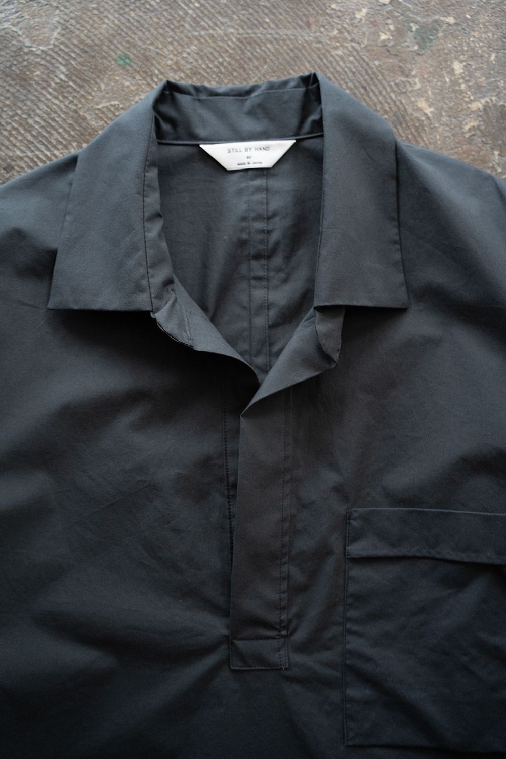 【26SS】コットン×シルクタイプライタースキッパーシャツ(CHARCOAL)