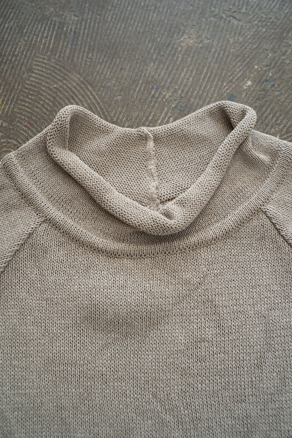 【ラスト1点】2Way Roll Neck Knit Pullover/和紙混2WAYロールネックニット(GREIGE)