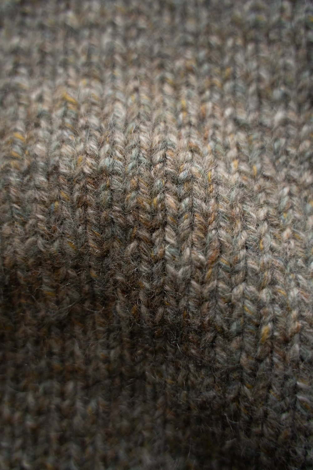 yak/lambs multi ply HAND KNITTING yoke top turtle neck sweater(FOG)
