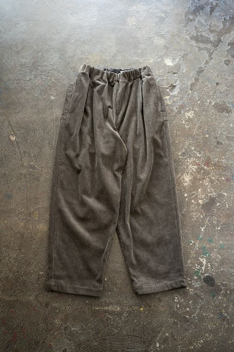【25AW】綿×レーヨンコーデュロイイージーパンツ(KHAKI BROWN)