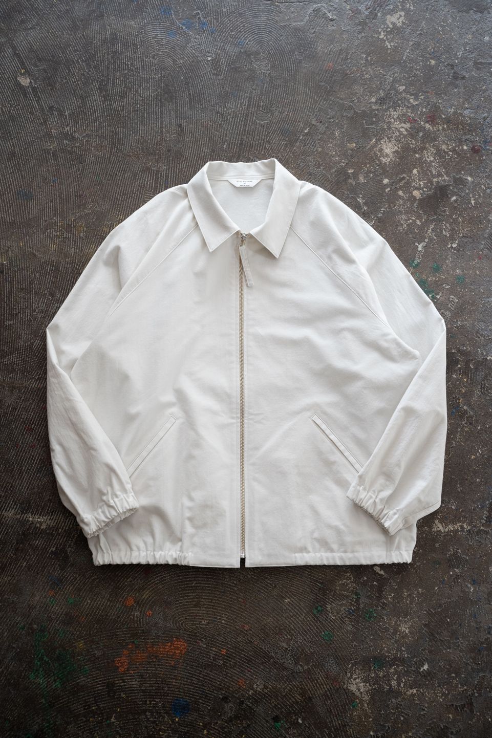 【26SS】コットンモールスキンジップブルゾン(IVORY)