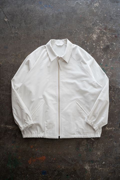 【26SS】コットンモールスキンジップブルゾン(IVORY)