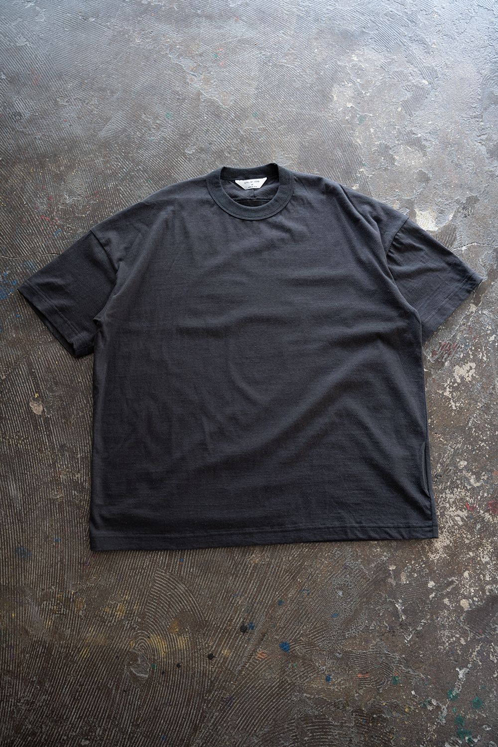 【26SS】シルクネップスプリットヨークTシャツ(CHARCOAL)