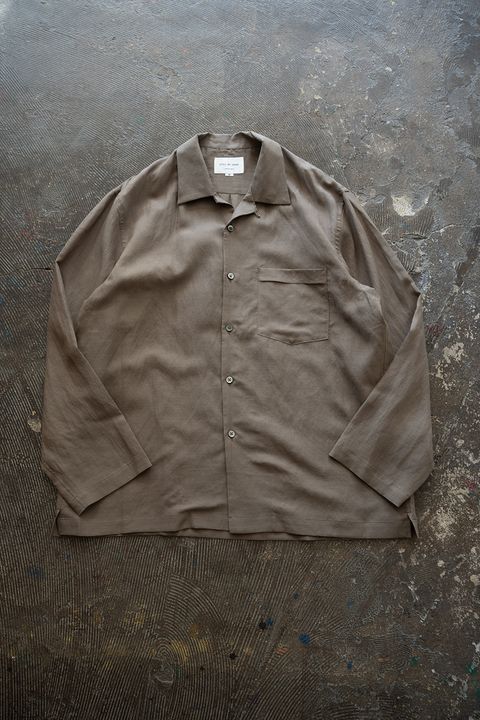 【26SS】セルロース×ラミーオープンカラーシャツ(MOCHA BEIGE)